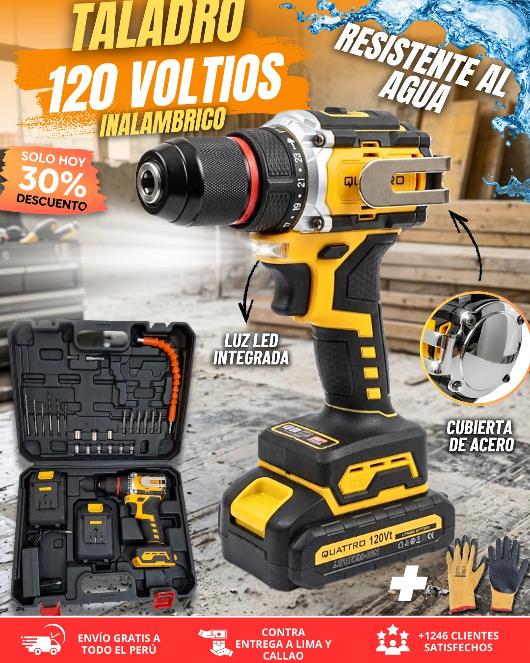 TALADRO DE 120V INALAMBRICO