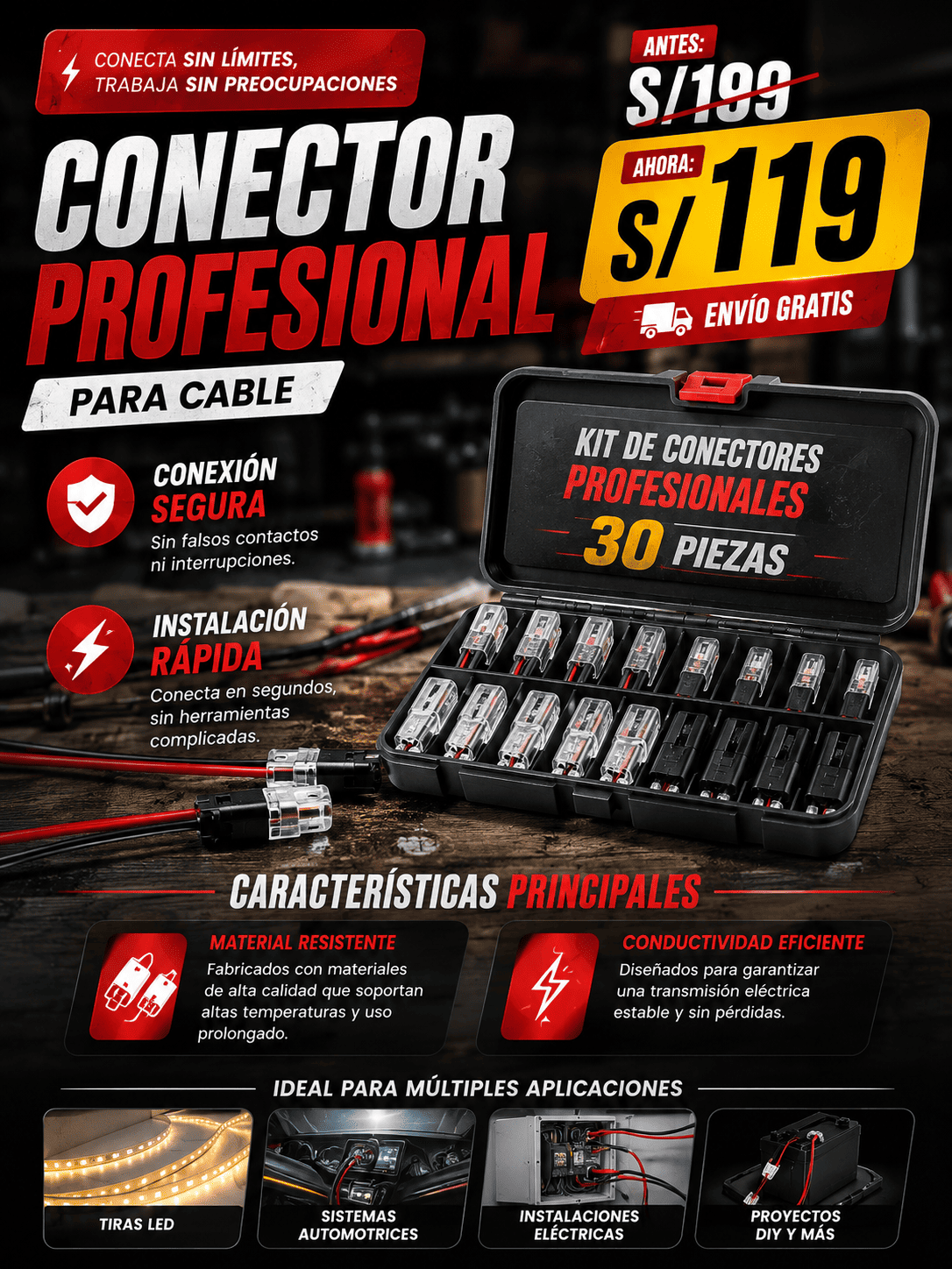 KIT CONECTOR PROFESIONAL PARA CABLE