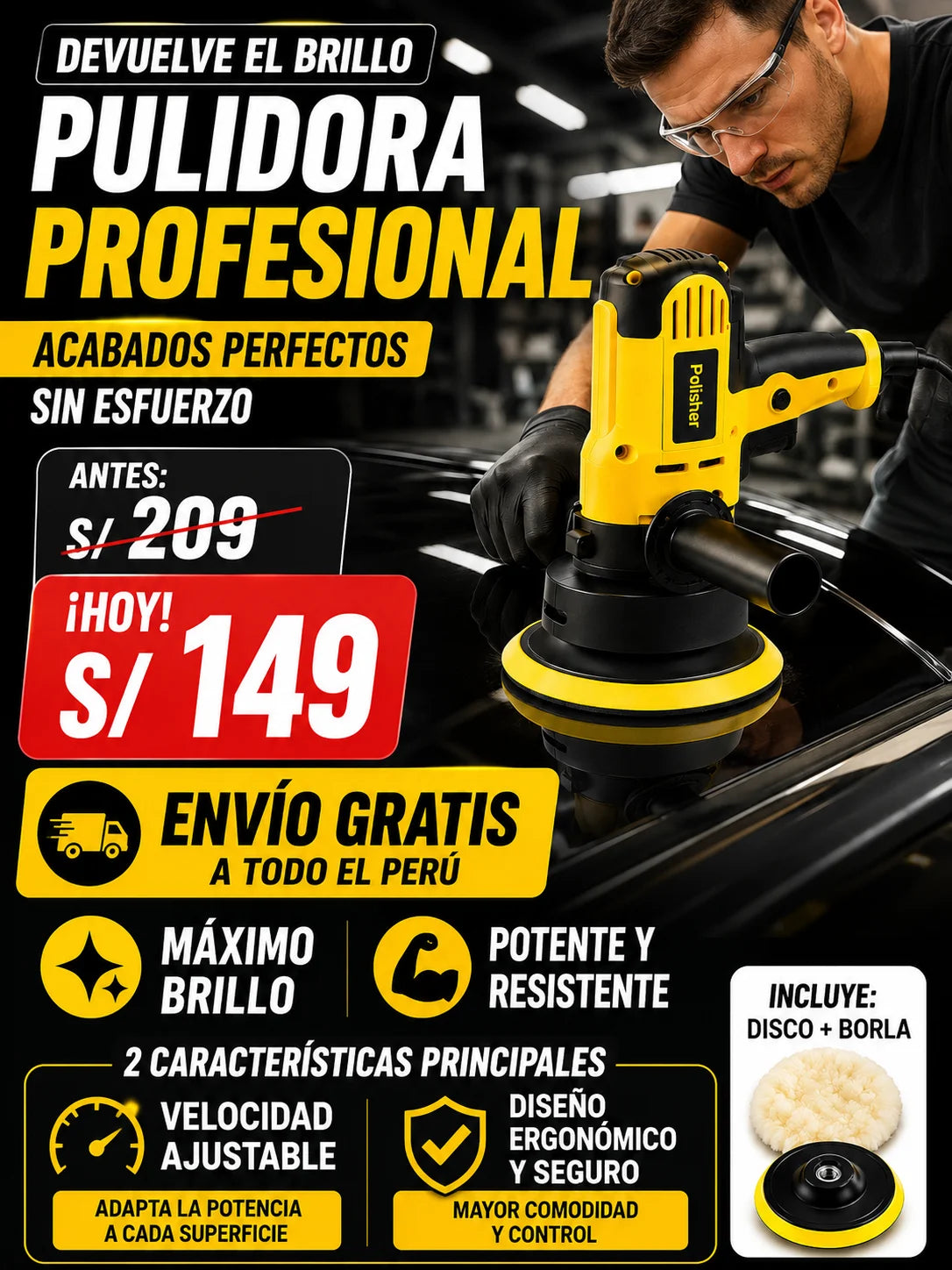 PULIDOR ELECTRICO PROFESIONAL