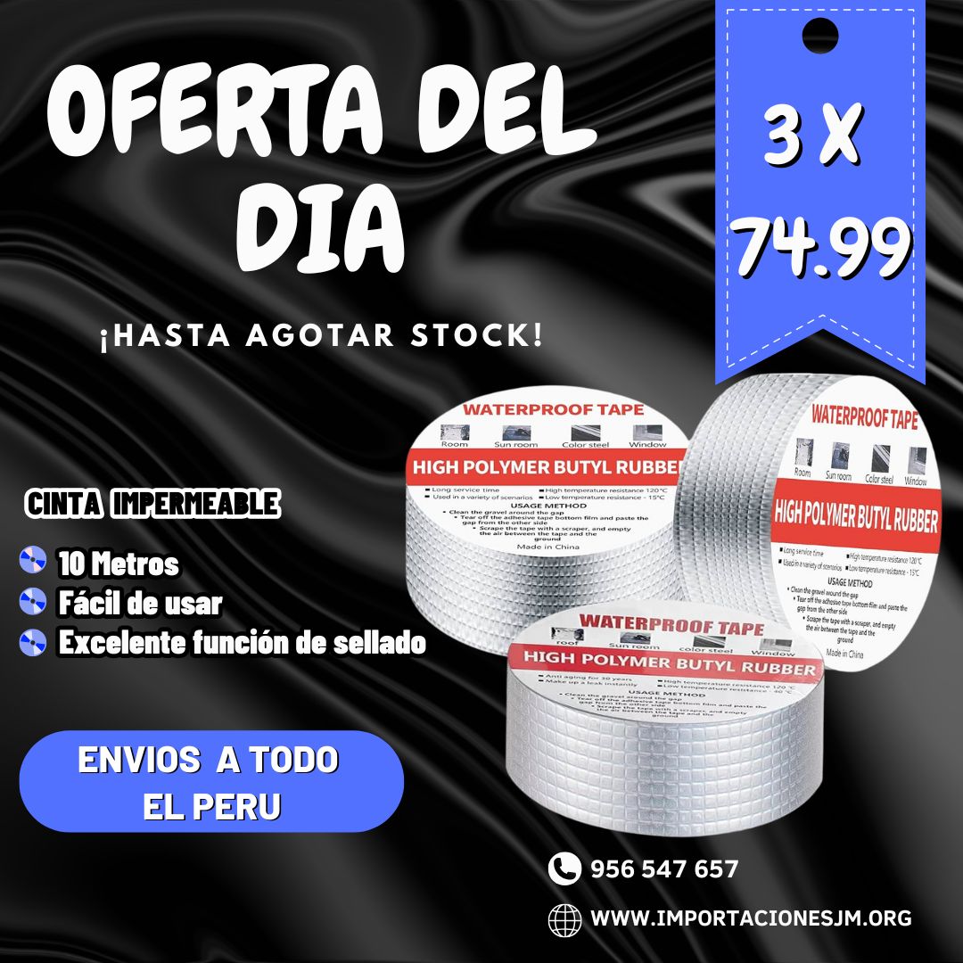 CINTA IMPERMEABLE DE 10 MTRS CADA ROLLO