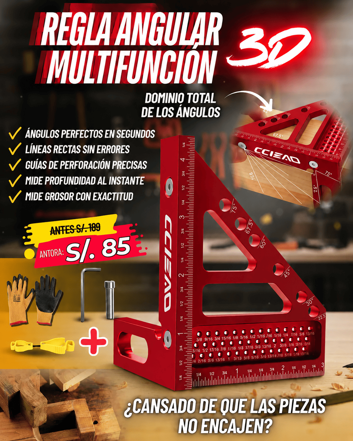 Regla multiangulo 3D
