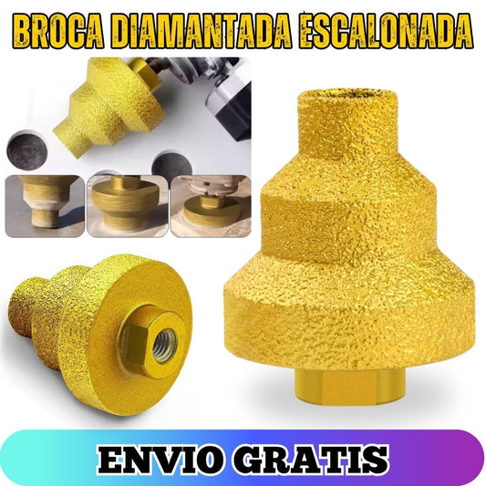 Broca escalonada diamantada