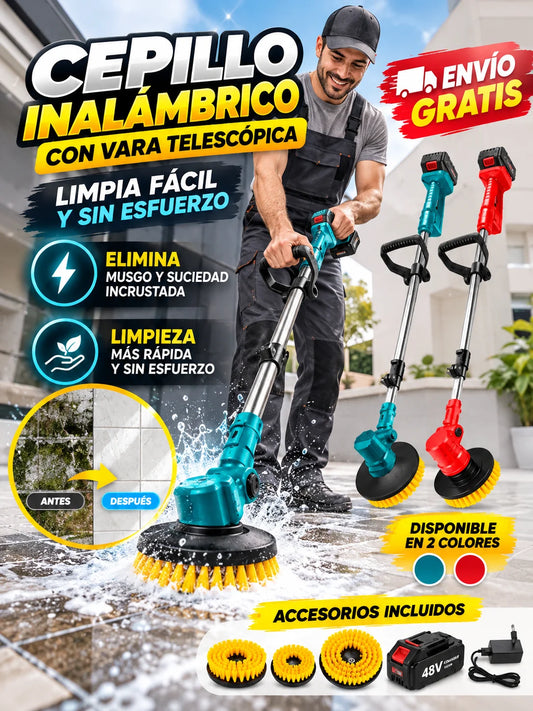 🧽 CEPILLO INALÁMBRICO TELESCÓPICO 48V