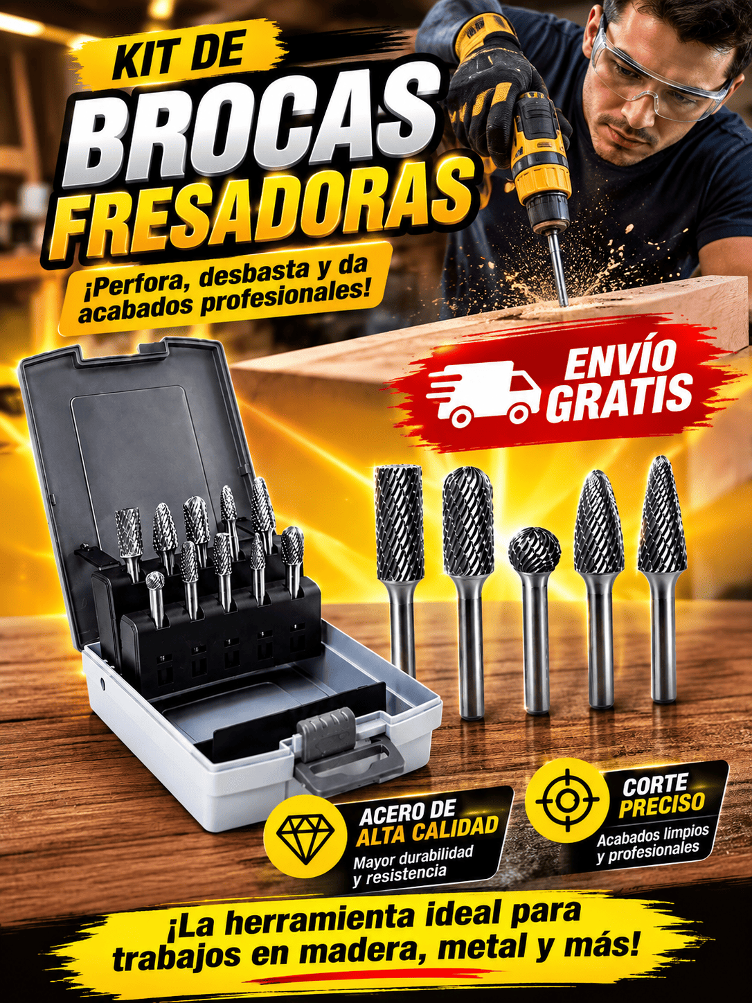 KIT DE BROCAS FRESADORAS