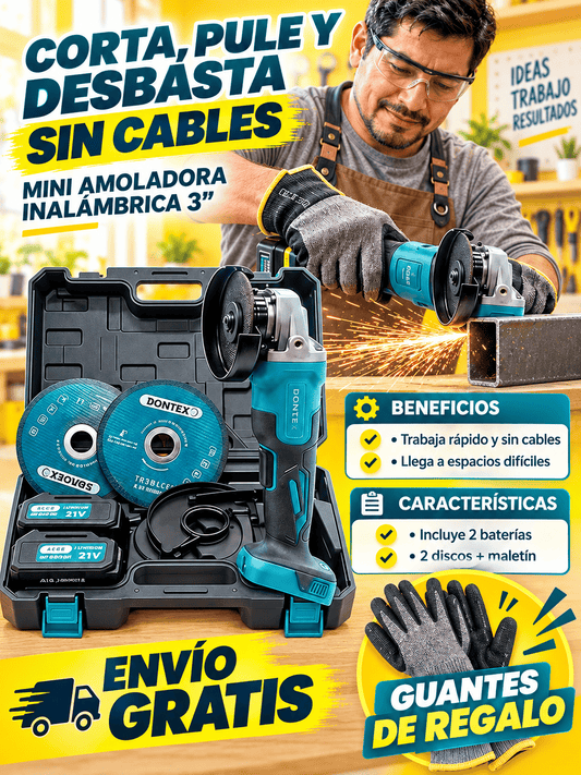 AMOLADORA BOMTEX DOBLE BATERIA