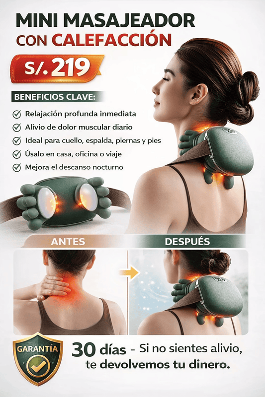 MINI MASAJEADOR CON CALEFACCION