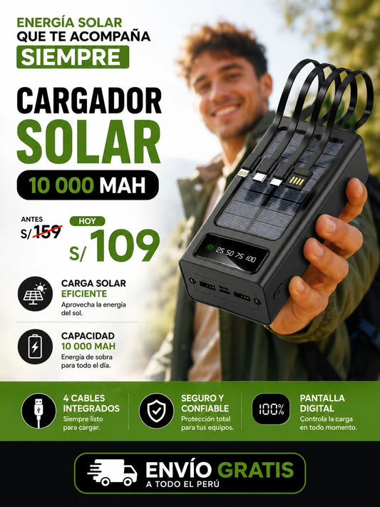 CARGADOR CON PANEL SOLAR