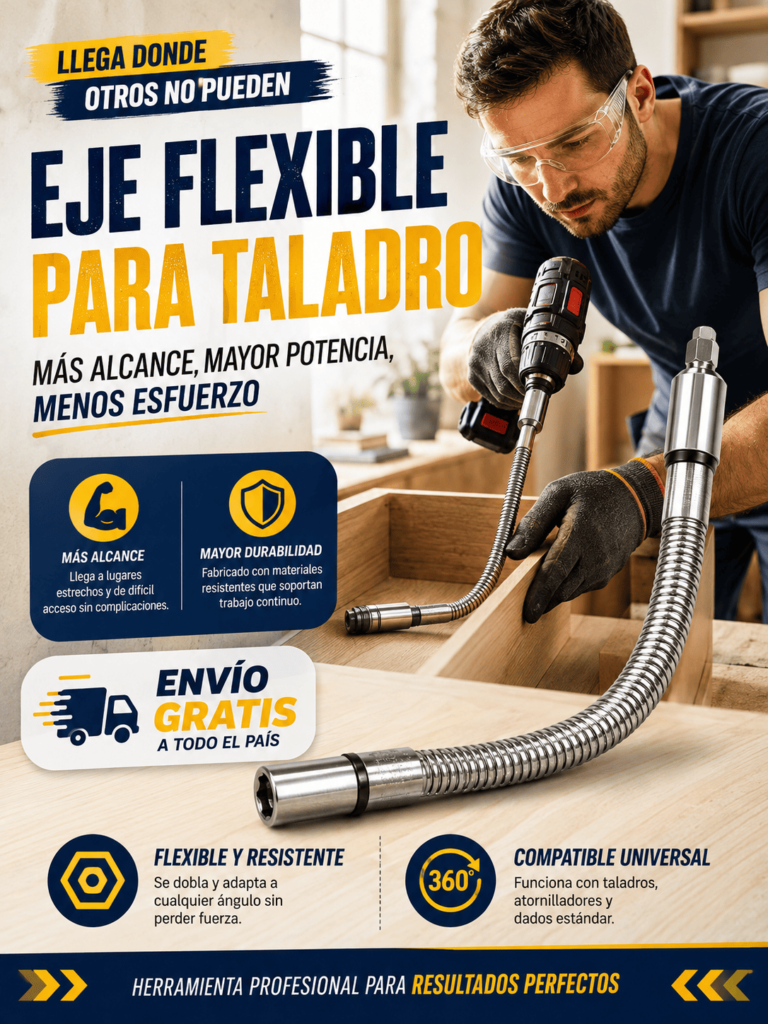 EJE FLEXIBLE PARA TALADRO