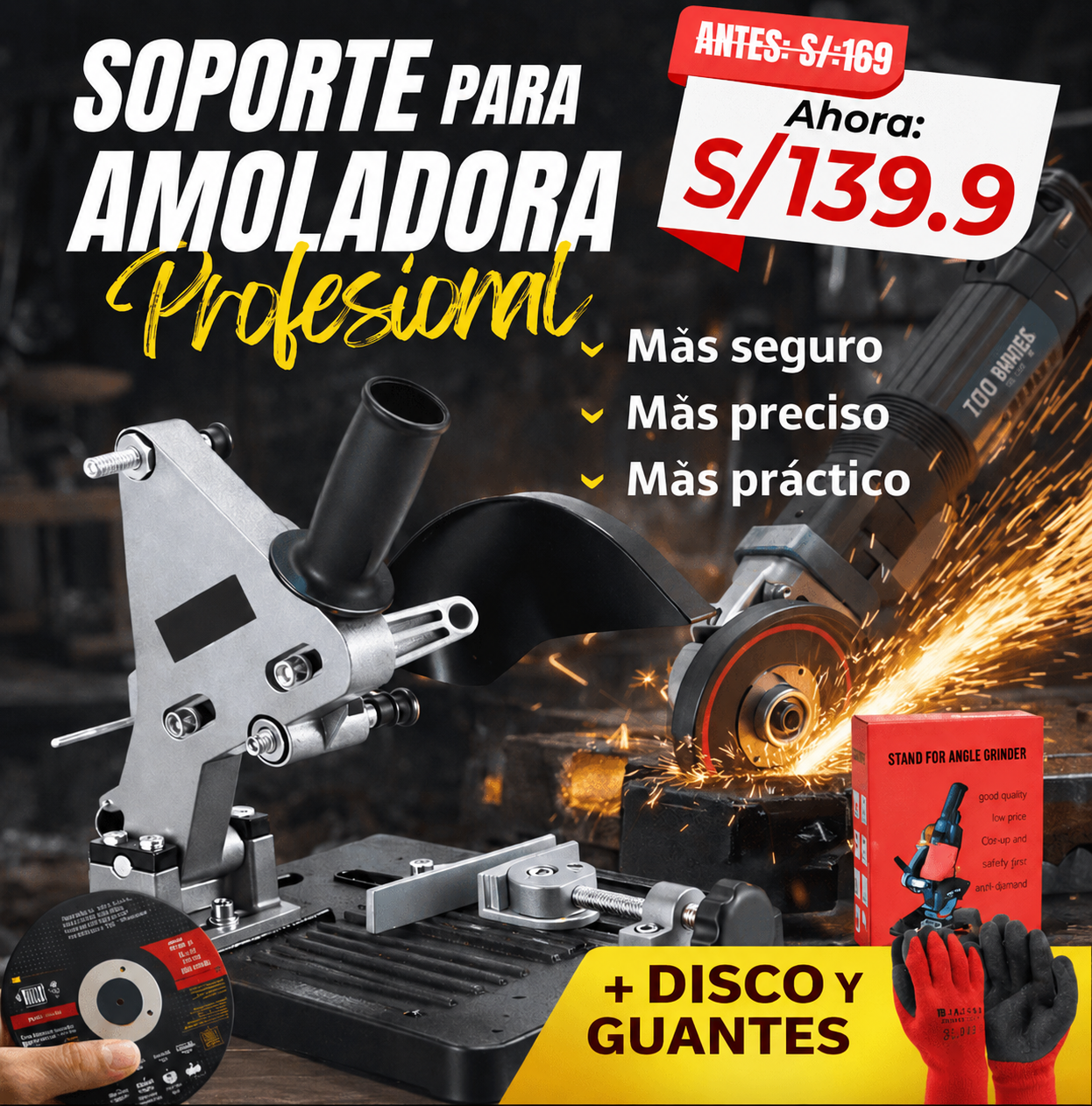 SOPORTE DE AMOLADORA + DISCO DE REGALOC