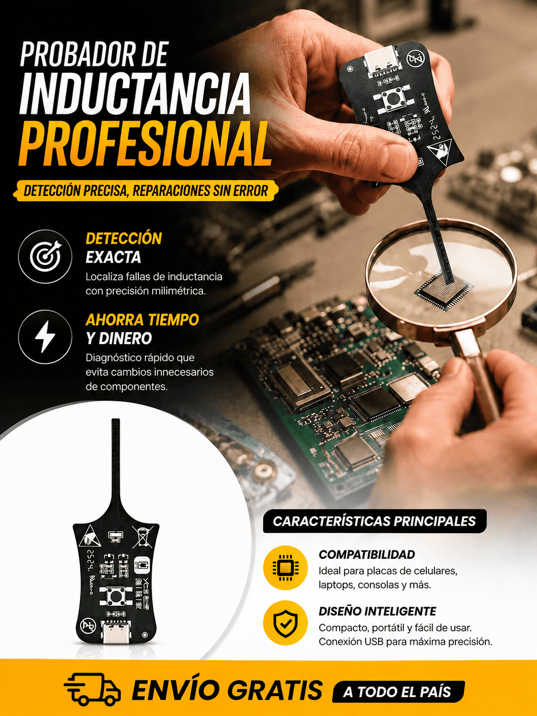 DETECTOR DE FALLAS ELECTRONICOS PROFESIONAL