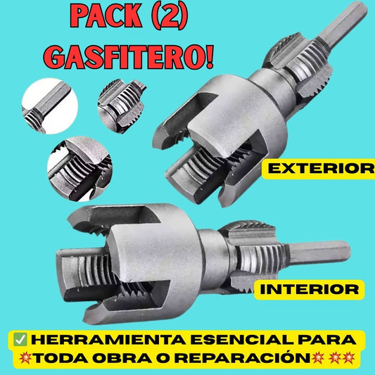 Enhebrador de Tubos de PVC 2 en 1 Pack de Enhebradores para Gasfitería