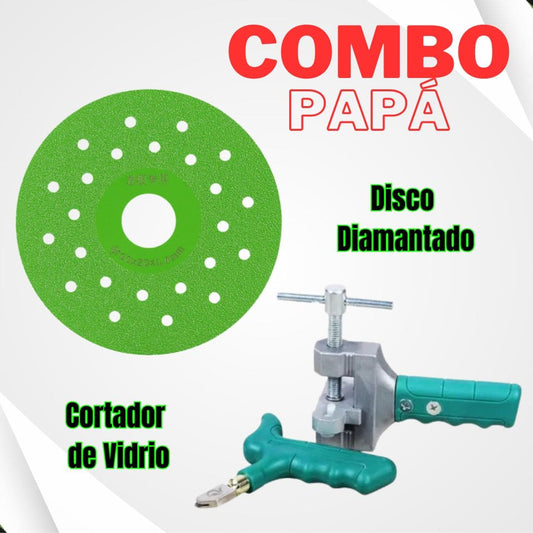 COMBO PAPÁ Cortador de Vidrio + Disco Diamantado