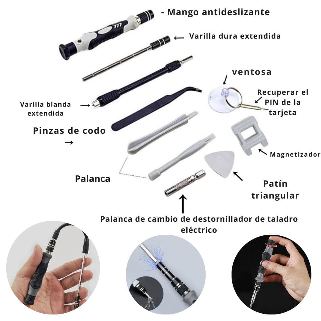 Kit de Destornilladores de Precisión 115 en 1