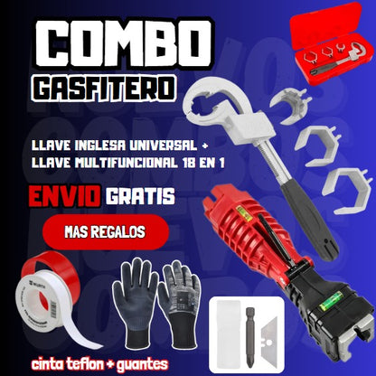 .COMBO PAPÁ llave inglesa universal + llave multifuncional 18 en