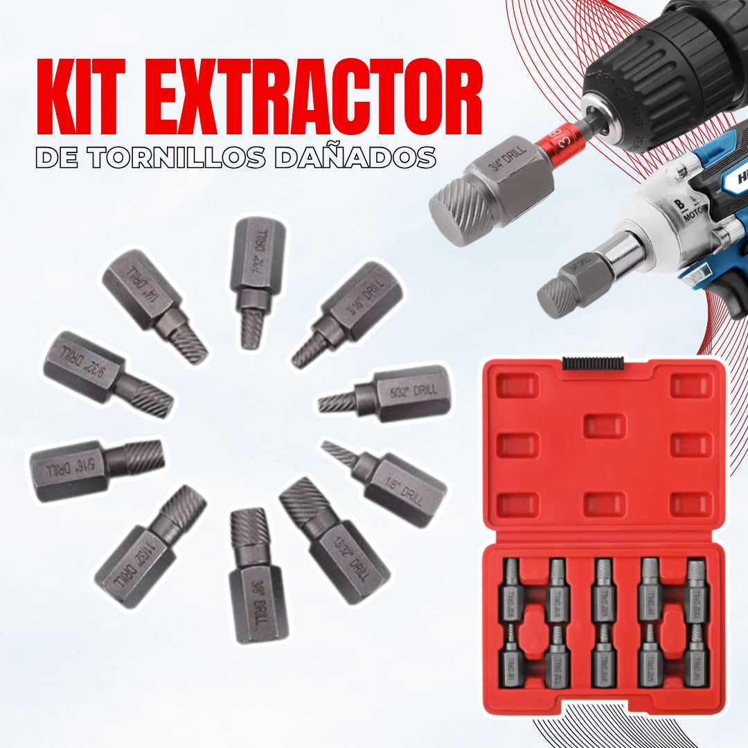 10 Kit Extractor de Tornillos Dañados