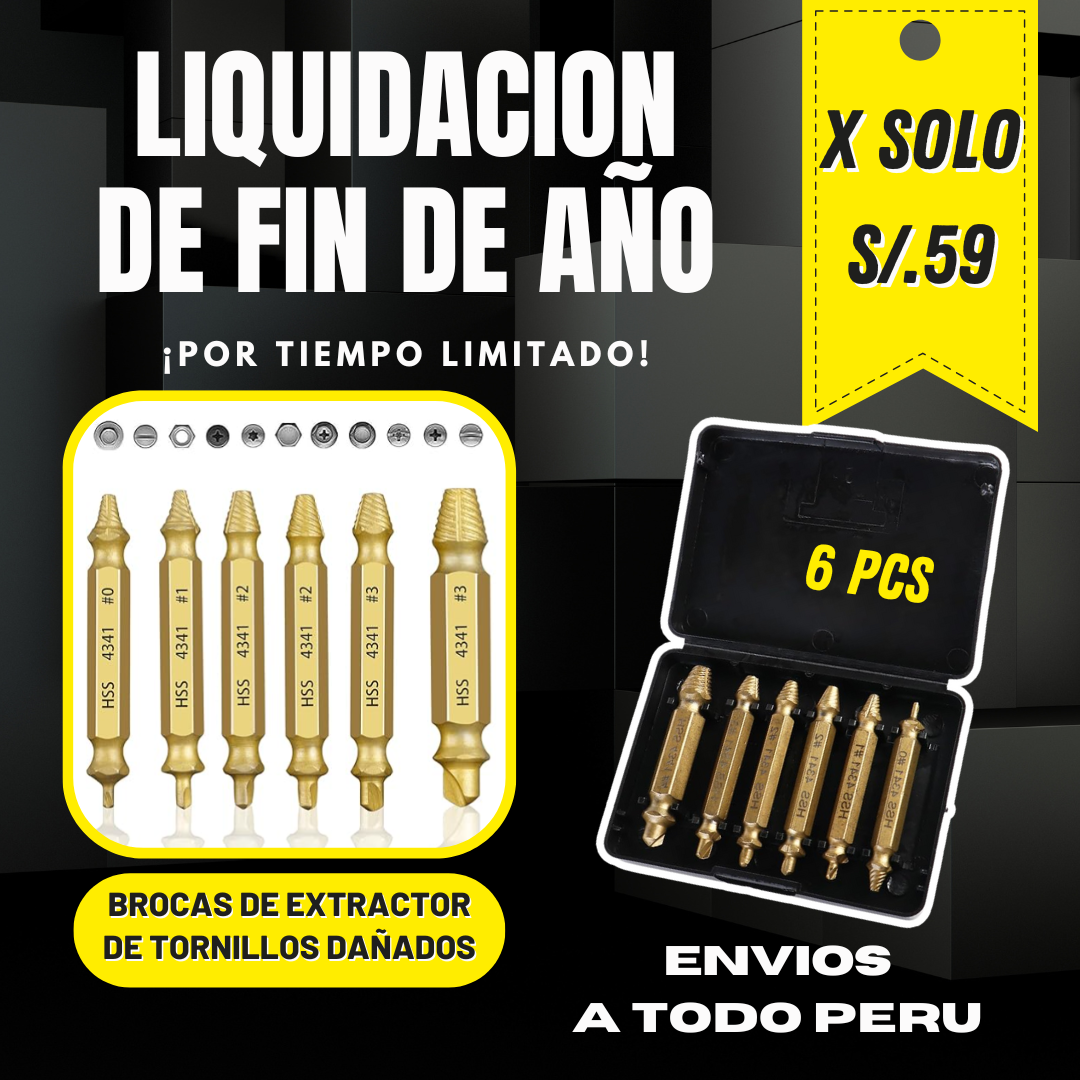BROCAS DE EXTRACTOR DE TORNILLOS DAÑADOS