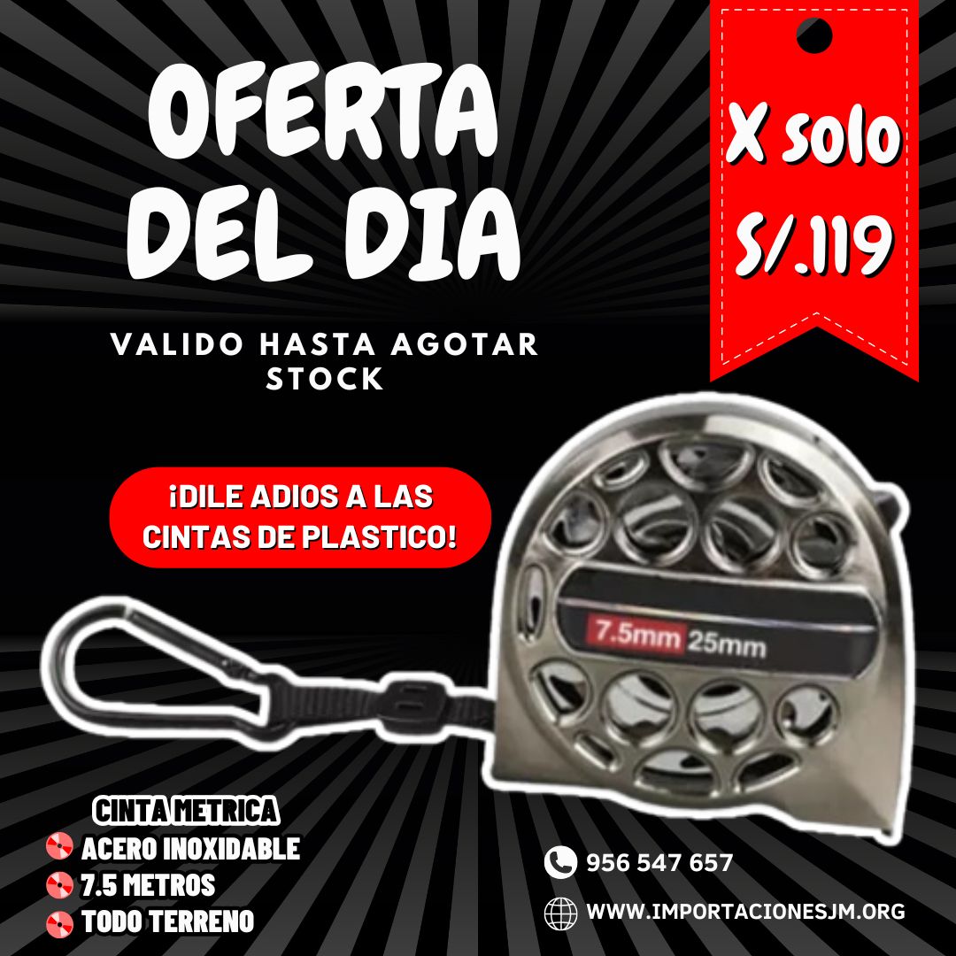 WINCHA METRICA (ACERO INOXIDABLE) 7.5 MTS