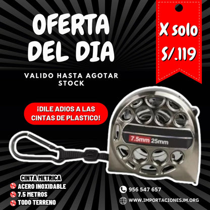 WINCHA METRICA (ACERO INOXIDABLE) 7.5 MTS