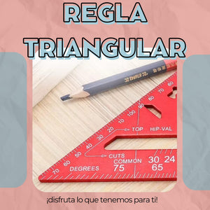 REGLA TRIANGULAR PARA TRABAJOS DE CONSTRUCION