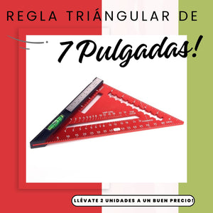 REGLA TRIANGULAR PARA TRABAJOS DE CONSTRUCION