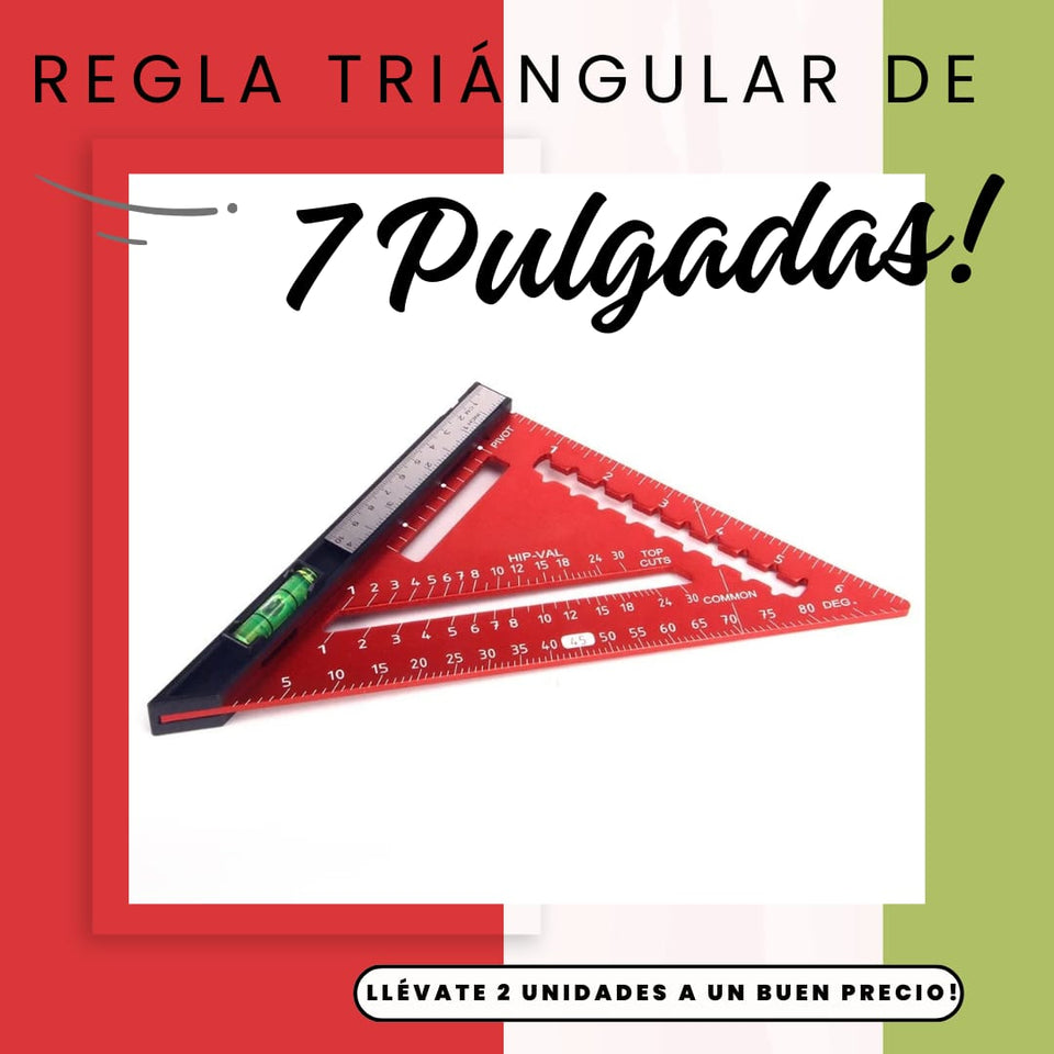 REGLA TRIANGULAR PARA TRABAJOS DE CONSTRUCION