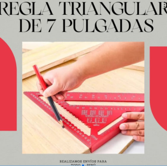 REGLA TRIANGULAR PARA TRABAJOS DE CONSTRUCION