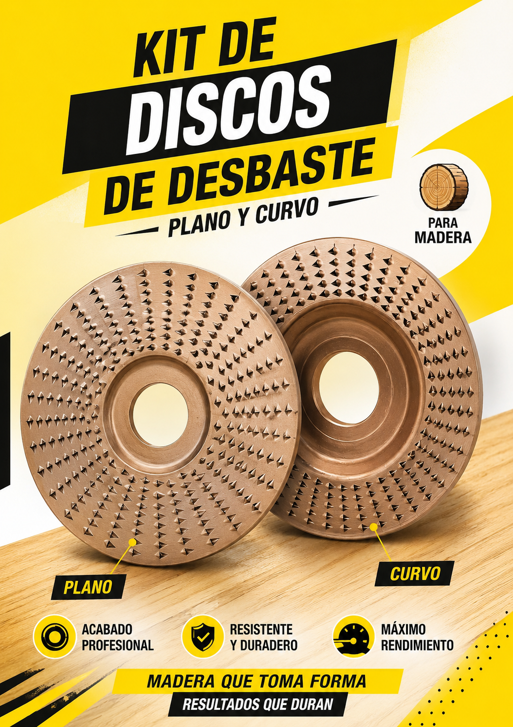 PACK DE DOS DISCOS DE DESBASTE