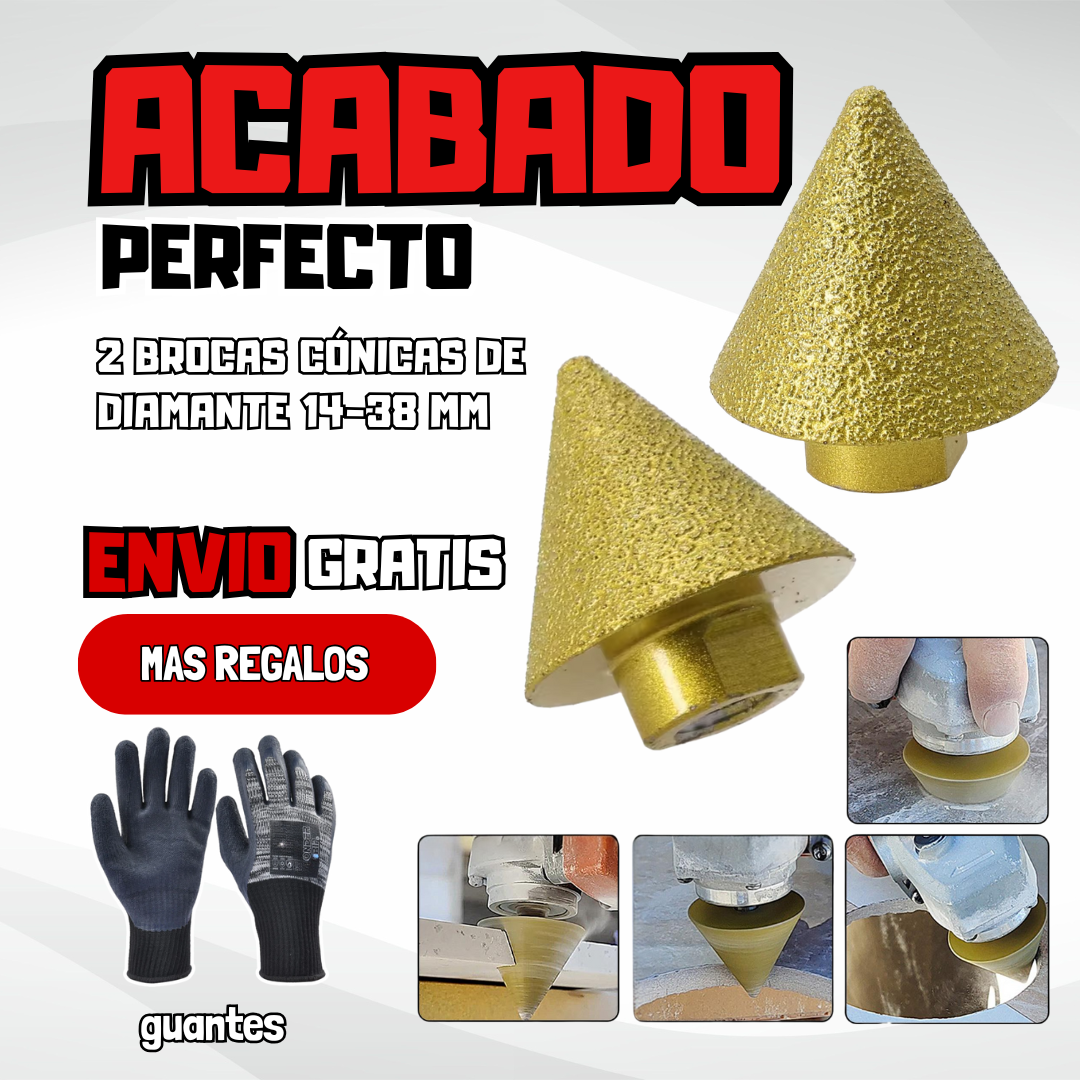 2 broca cónica de diamante.