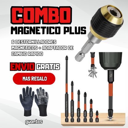 Combo Magnético (set 6 destornillador + 2 adaptadores)
