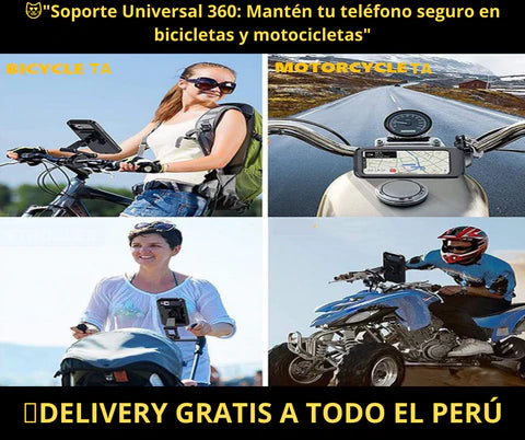 SOPORTE IMPERMEABLE 360° PARA TELEFONO CELULAR PARA MOTOCICLETAS.